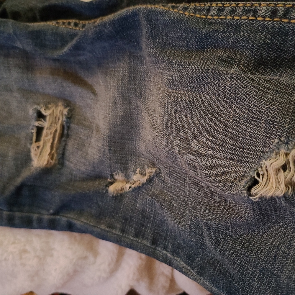 Aeropostale  S 13 / 14 Dark Blue Distressed 💙 Denim Bayla Skinny 👖 - Picture 7 of 13